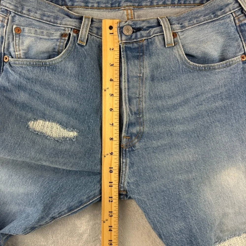 Levis 501 '93 Jeans Mens 32x30 Blue Straight Western American Distressed Denim